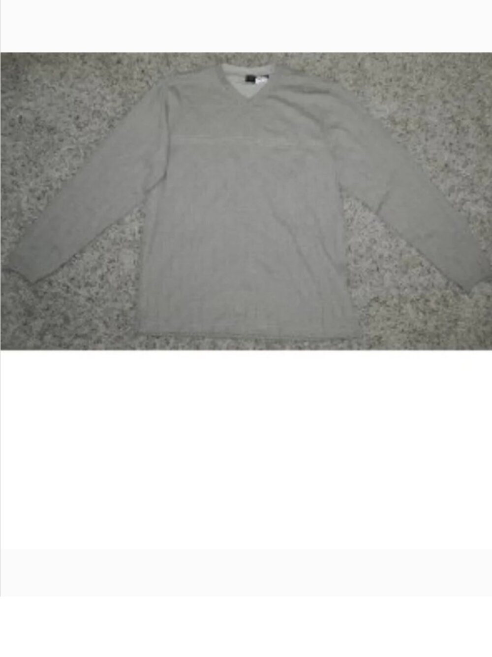 Arrow Sweater Mens S Beige Pin Striped Long Sleeve Mock Layer V-Neck
